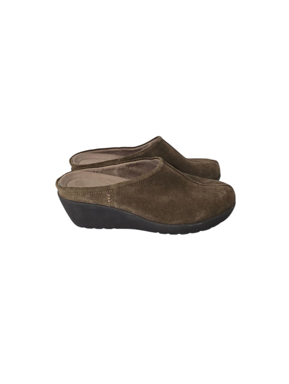 Easy Spirit Women’s Brown Suede Wedge Mules 8.5
